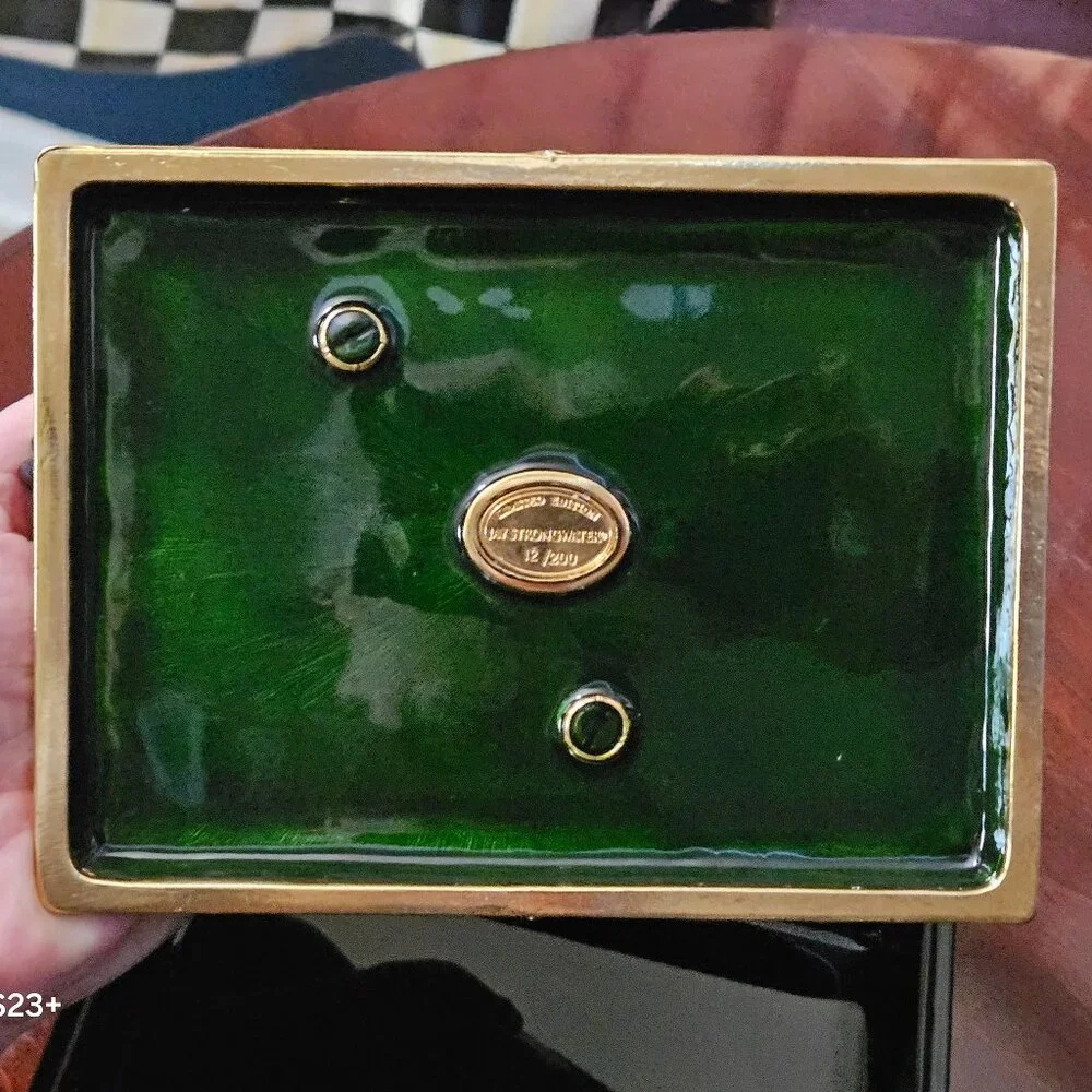 RARE EXQUISITE JAY STRONGWATER SAFARI PANTHER CRYSTAL ENAMEL TRINKET JEWELRY BOX